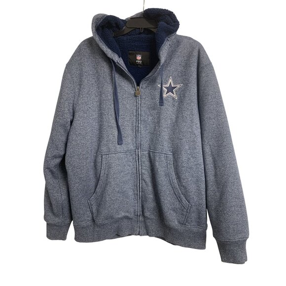 NFL Dallas Cowboys Pro Line Sherpa Lined Hoodie Blue Size XL - Picture 1 of 8